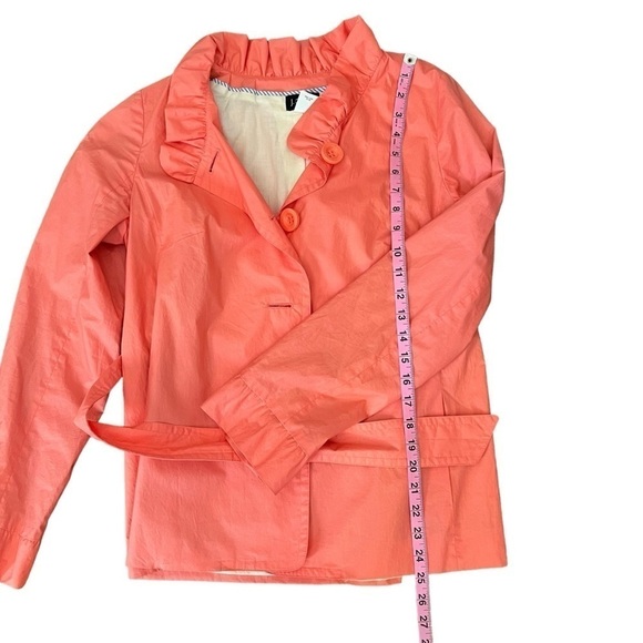 J. Crew Frenchie Slicker Papaya Lightweight Jacket Sz 6 - Picture 8 of 9